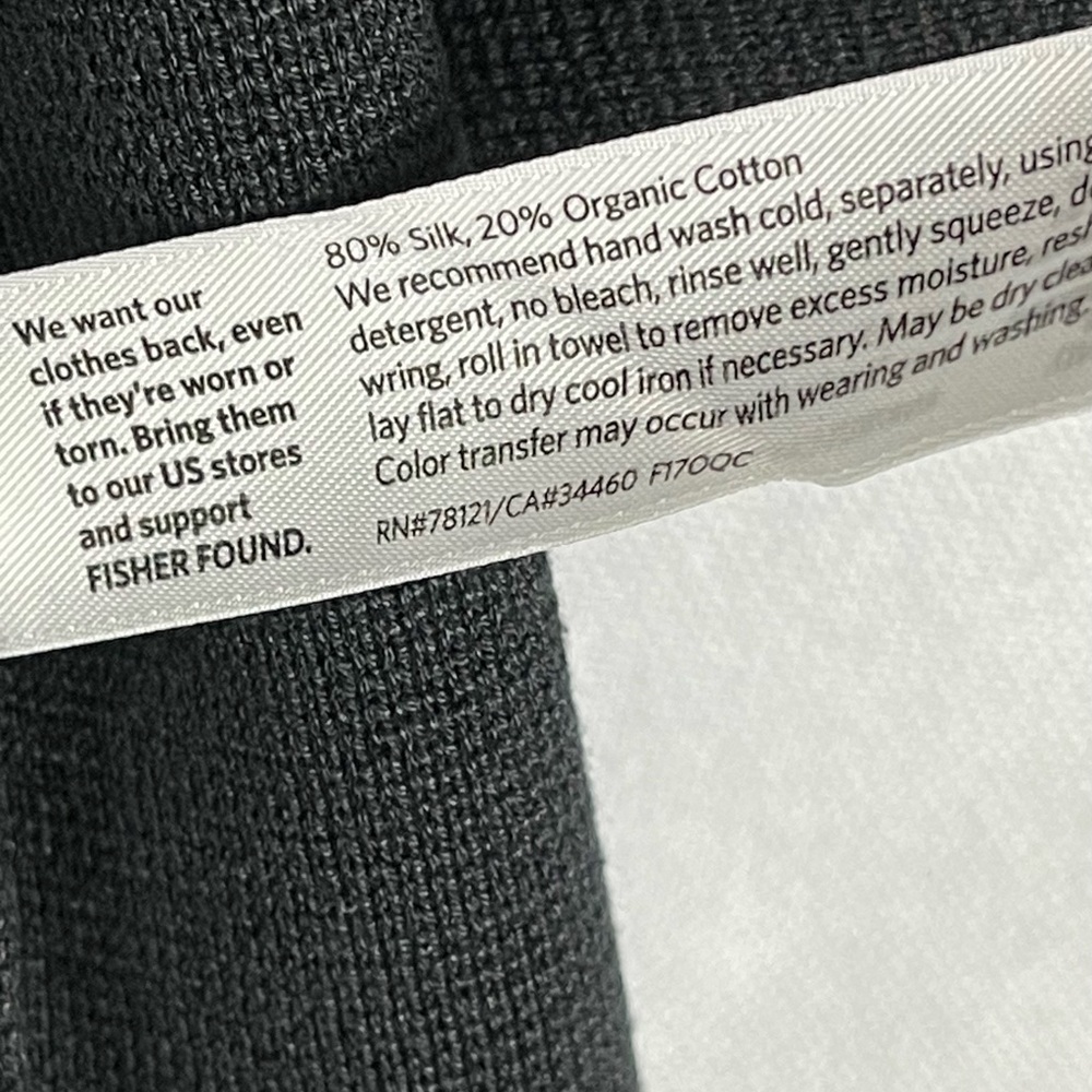 Eileen Fisher black Silk Cotton blend Open front Cardigan Sweater - Picture 7 of 10